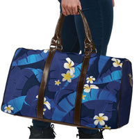 Teal Purple Banana Leaf Hawaii Travel Bag Lau Maia Plumeria Tropical Summer Vibes