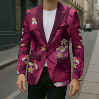 Pink Banana Leaf Hawaii Blazer Lau Maia Plumeria Tropical Summer Vibes