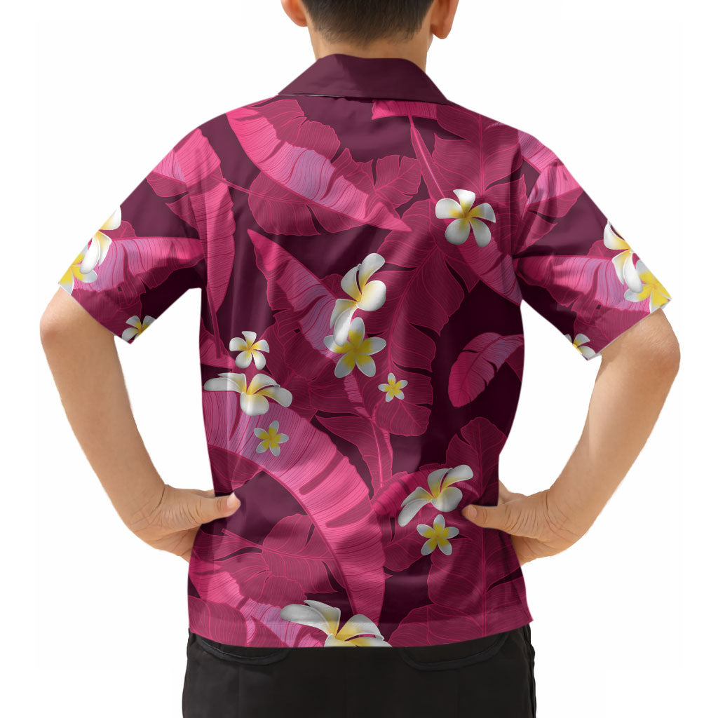 Pink Banana Leaf Hawaii Hawaiian Shirt Lau Maia Plumeria Tropical Summer Vibes