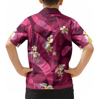 Pink Banana Leaf Hawaii Hawaiian Shirt Lau Maia Plumeria Tropical Summer Vibes