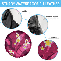 Pink Banana Leaf Hawaii Spare Tire Cover Lau Maia Plumeria Tropical Summer Vibes