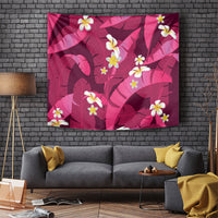 Pink Banana Leaf Hawaii Tapestry Lau Maia Plumeria Tropical Summer Vibes