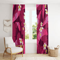 Pink Banana Leaf Hawaii Window Curtain Lau Maia Plumeria Tropical Summer Vibes