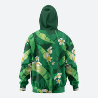 Green Banana Leaf Hawaii Hoodie Lau Maia Plumeria Tropical Summer Vibes