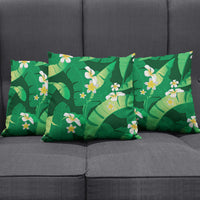 Green Banana Leaf Hawaii Pillow Cover Lau Maia Plumeria Tropical Summer Vibes