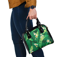 Green Banana Leaf Hawaii Shoulder Handbag Lau Maia Plumeria Tropical Summer Vibes