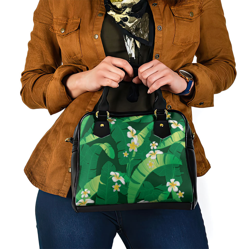 Green Banana Leaf Hawaii Shoulder Handbag Lau Maia Plumeria Tropical Summer Vibes