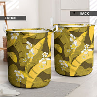 Yellow Banana Leaf Hawaii Laundry Basket Lau Maia Plumeria Tropical Summer Vibes