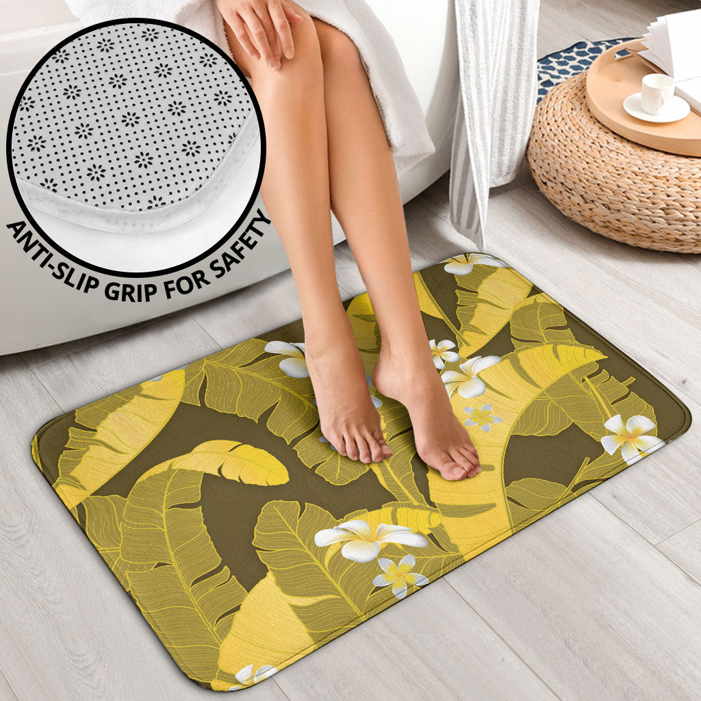 Yellow Banana Leaf Hawaii Bathroom Set Lau Maia Plumeria Tropical Summer Vibes