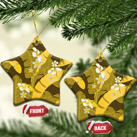 Yellow Banana Leaf Hawaii Ceramic Ornament Lau Maia Plumeria Tropical Summer Vibes LT14 Star Yellow - Polynesian Pride