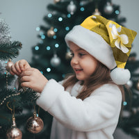 Yellow Banana Leaf Hawaii Christmas Santa Hat Lau Maia Plumeria Tropical Summer Vibes