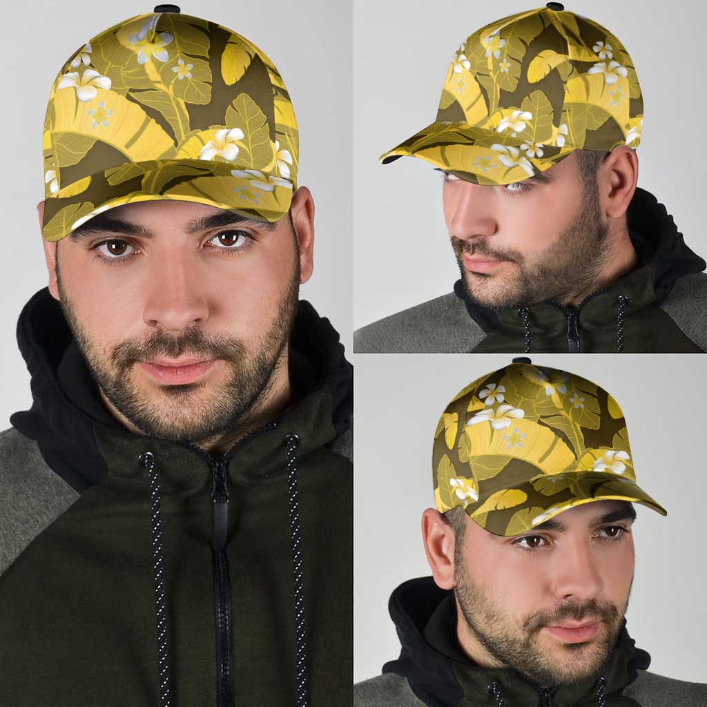 Yellow Banana Leaf Hawaii Classic Cap Lau Maia Plumeria Tropical Summer Vibes
