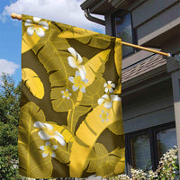 Yellow Banana Leaf Hawaii Garden Flag Lau Maia Plumeria Tropical Summer Vibes