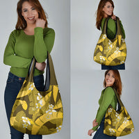 Yellow Banana Leaf Hawaii Grocery Bag Lau Maia Plumeria Tropical Summer Vibes