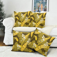 Yellow Banana Leaf Hawaii Pillow Cover Lau Maia Plumeria Tropical Summer Vibes