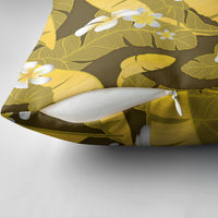 Yellow Banana Leaf Hawaii Pillow Cover Lau Maia Plumeria Tropical Summer Vibes