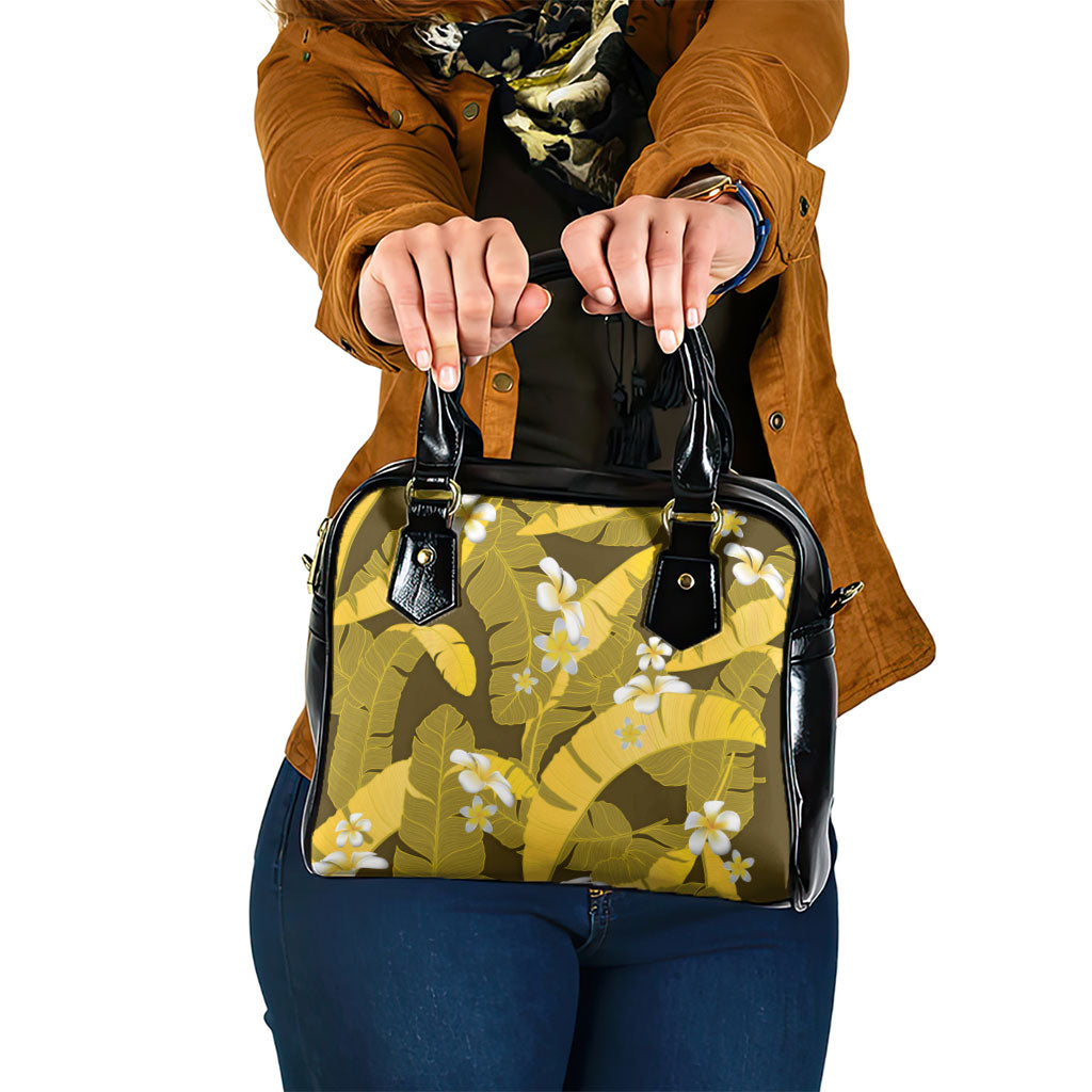 Yellow Banana Leaf Hawaii Shoulder Handbag Lau Maia Plumeria Tropical Summer Vibes