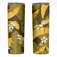Yellow Banana Leaf Hawaii Skinny Tumbler Lau Maia Plumeria Tropical Summer Vibes