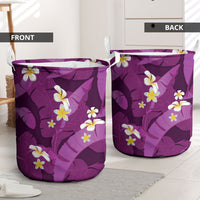Purple Banana Leaf Hawaii Laundry Basket Lau Maia Plumeria Tropical Summer Vibes