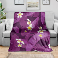 Purple Banana Leaf Hawaii Blanket Lau Maia Plumeria Tropical Summer Vibes