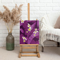 Purple Banana Leaf Hawaii Canvas Wall Art Lau Maia Plumeria Tropical Summer Vibes