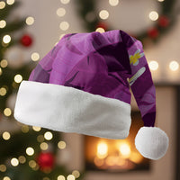Purple Banana Leaf Hawaii Christmas Santa Hat Lau Maia Plumeria Tropical Summer Vibes