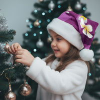 Purple Banana Leaf Hawaii Christmas Santa Hat Lau Maia Plumeria Tropical Summer Vibes
