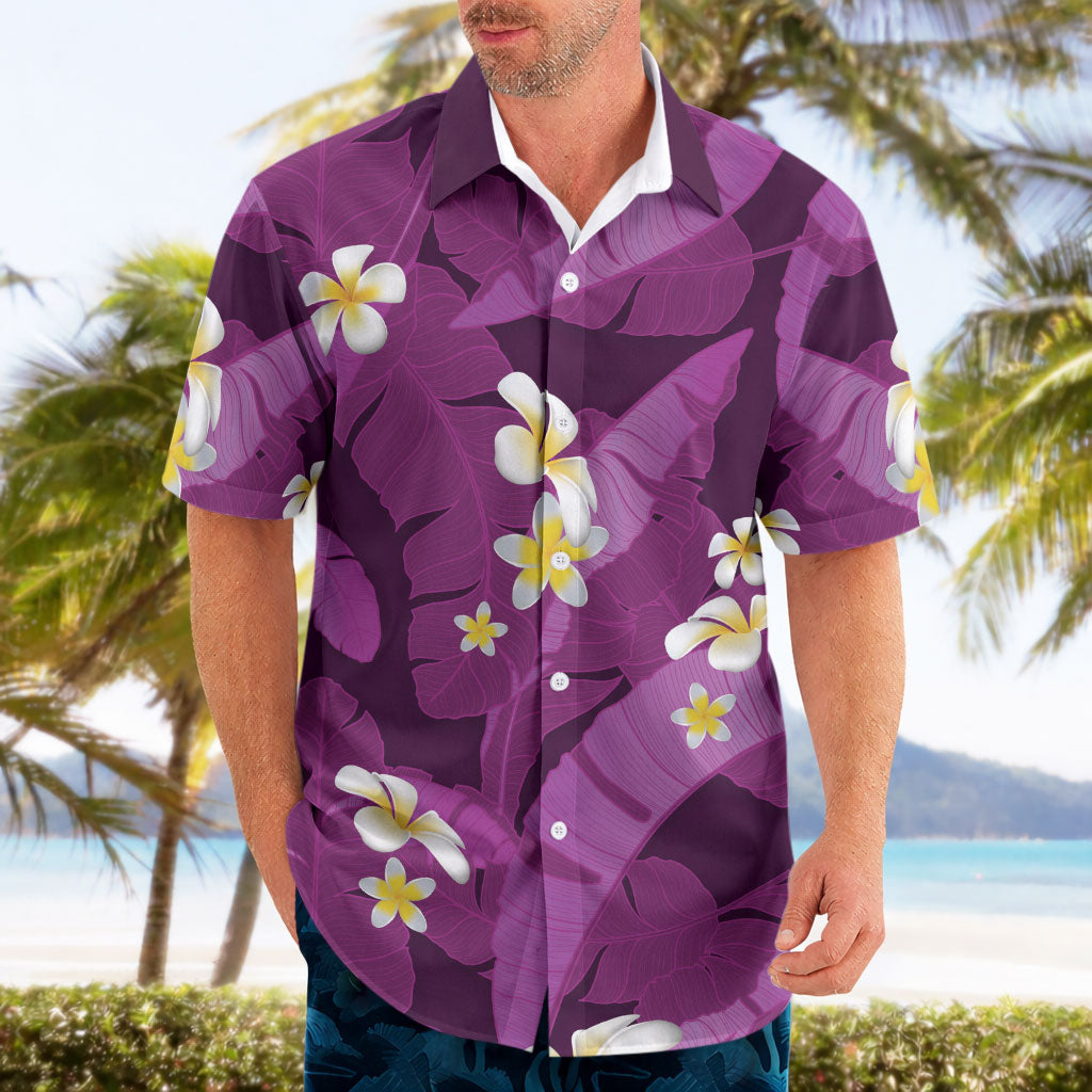 Purple Banana Leaf Hawaii Hawaiian Shirt Lau Maia Plumeria Tropical Summer Vibes