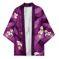 Purple Banana Leaf Hawaii Kimono Lau Maia Plumeria Tropical Summer Vibes