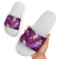 Purple Banana Leaf Hawaii Slide Sandals Lau Maia Plumeria Tropical Summer Vibes