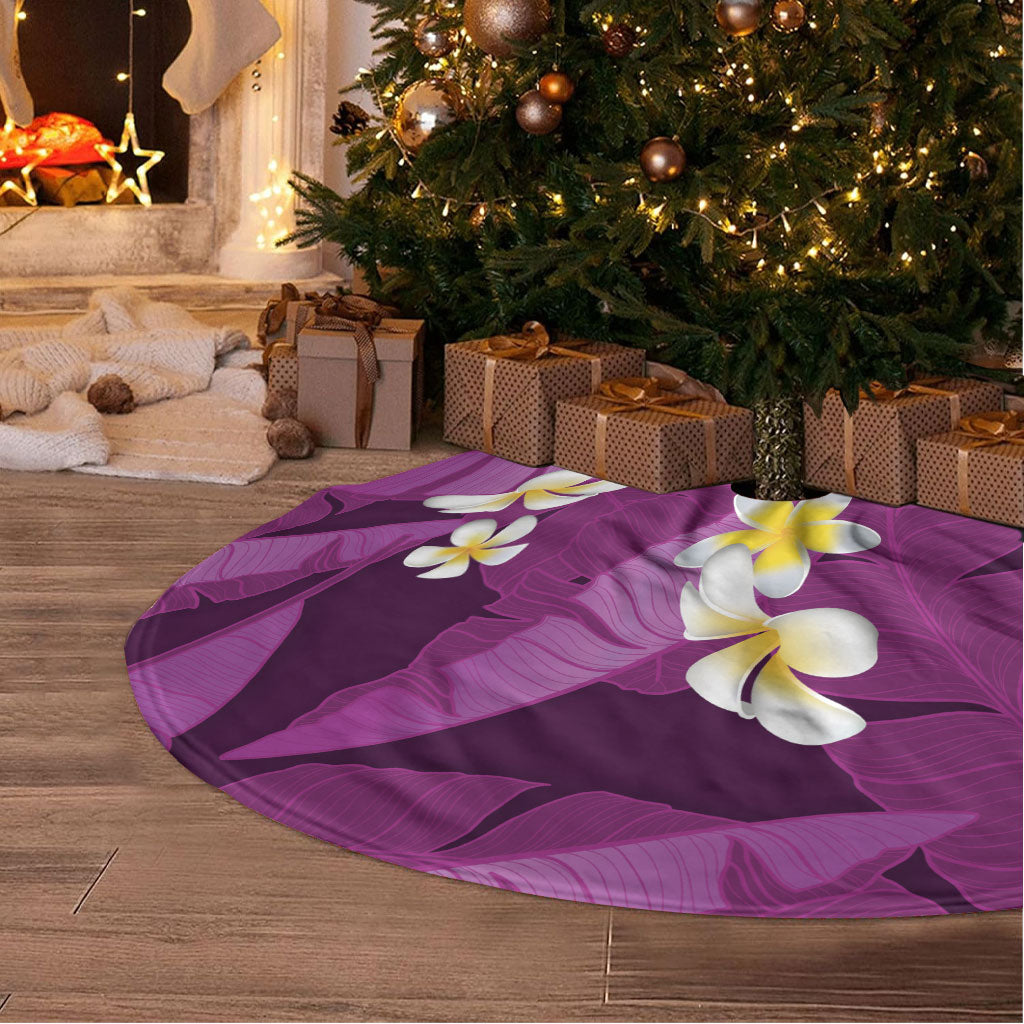 Purple Banana Leaf Hawaii Tree Skirt Lau Maia Plumeria Tropical Summer Vibes