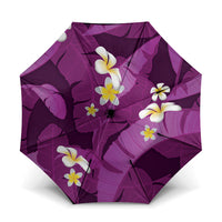 Purple Banana Leaf Hawaii Umbrella Lau Maia Plumeria Tropical Summer Vibes