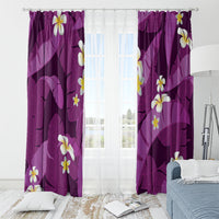 Purple Banana Leaf Hawaii Window Curtain Lau Maia Plumeria Tropical Summer Vibes