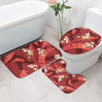 Red Banana Leaf Hawaii Bathroom Set Lau Maia Plumeria Tropical Summer Vibes