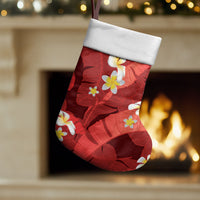 Red Banana Leaf Hawaii Christmas Stocking Lau Maia Plumeria Tropical Summer Vibes