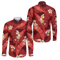 Red Banana Leaf Hawaii Family Matching Mermaid Dress and Hawaiian Shirt Lau Maia Plumeria Tropical Summer Vibes