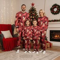 Red Banana Leaf Hawaii Christmas Pajama Set Lau Maia Plumeria Tropical Summer Vibes