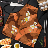 Orange Banana Leaf Hawaii Apron Lau Maia Plumeria Tropical Summer Vibes