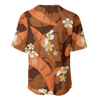 Orange Banana Leaf Hawaii Baseball Jersey Lau Maia Plumeria Tropical Summer Vibes