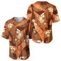 Orange Banana Leaf Hawaii Baseball Jersey Lau Maia Plumeria Tropical Summer Vibes
