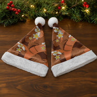 Orange Banana Leaf Hawaii Christmas Santa Hat Lau Maia Plumeria Tropical Summer Vibes