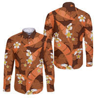 Orange Banana Leaf Hawaii Family Matching Off Shoulder Maxi Dress and Hawaiian Shirt Lau Maia Plumeria Tropical Summer Vibes