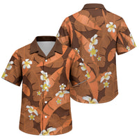 Orange Banana Leaf Hawaii Family Matching Summer Maxi Dress and Hawaiian Shirt Lau Maia Plumeria Tropical Summer Vibes