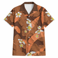 Orange Banana Leaf Hawaii Hawaiian Shirt Lau Maia Plumeria Tropical Summer Vibes