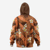 Orange Banana Leaf Hawaii Hoodie Lau Maia Plumeria Tropical Summer Vibes
