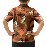 Orange Banana Leaf Hawaii Kid Hawaiian Shirt Lau Maia Plumeria Tropical Summer Vibes