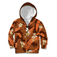 Orange Banana Leaf Hawaii Kid Hoodie Lau Maia Plumeria Tropical Summer Vibes