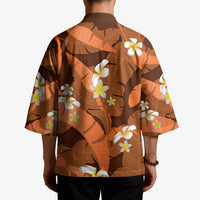 Orange Banana Leaf Hawaii Kimono Lau Maia Plumeria Tropical Summer Vibes