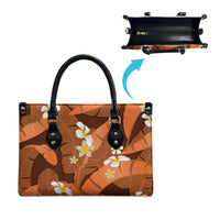 Orange Banana Leaf Hawaii Leather Bag Lau Maia Plumeria Tropical Summer Vibes