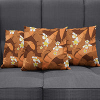 Orange Banana Leaf Hawaii Pillow Cover Lau Maia Plumeria Tropical Summer Vibes